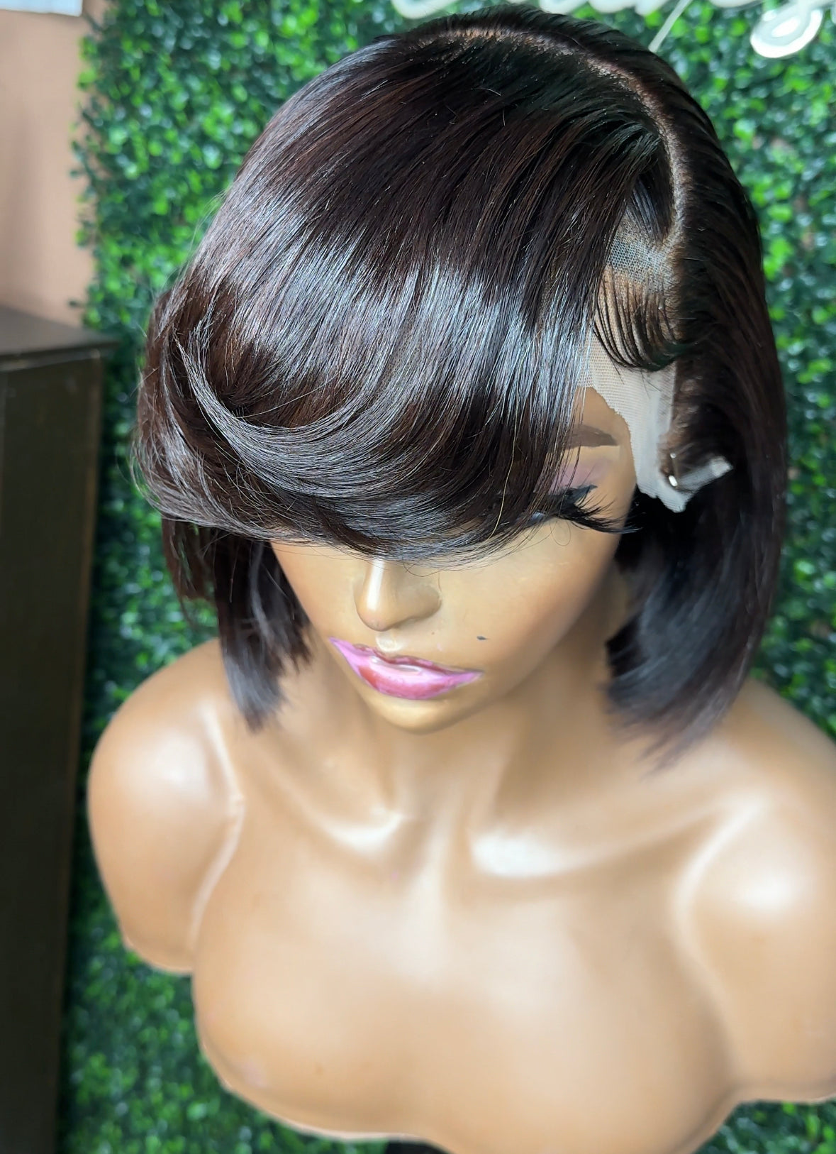 Brown Feathered Bang Bob Wig | Posh Beauty Box